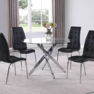 Glass Table with Chairs (4)