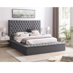Grey Velvet Storage Bed